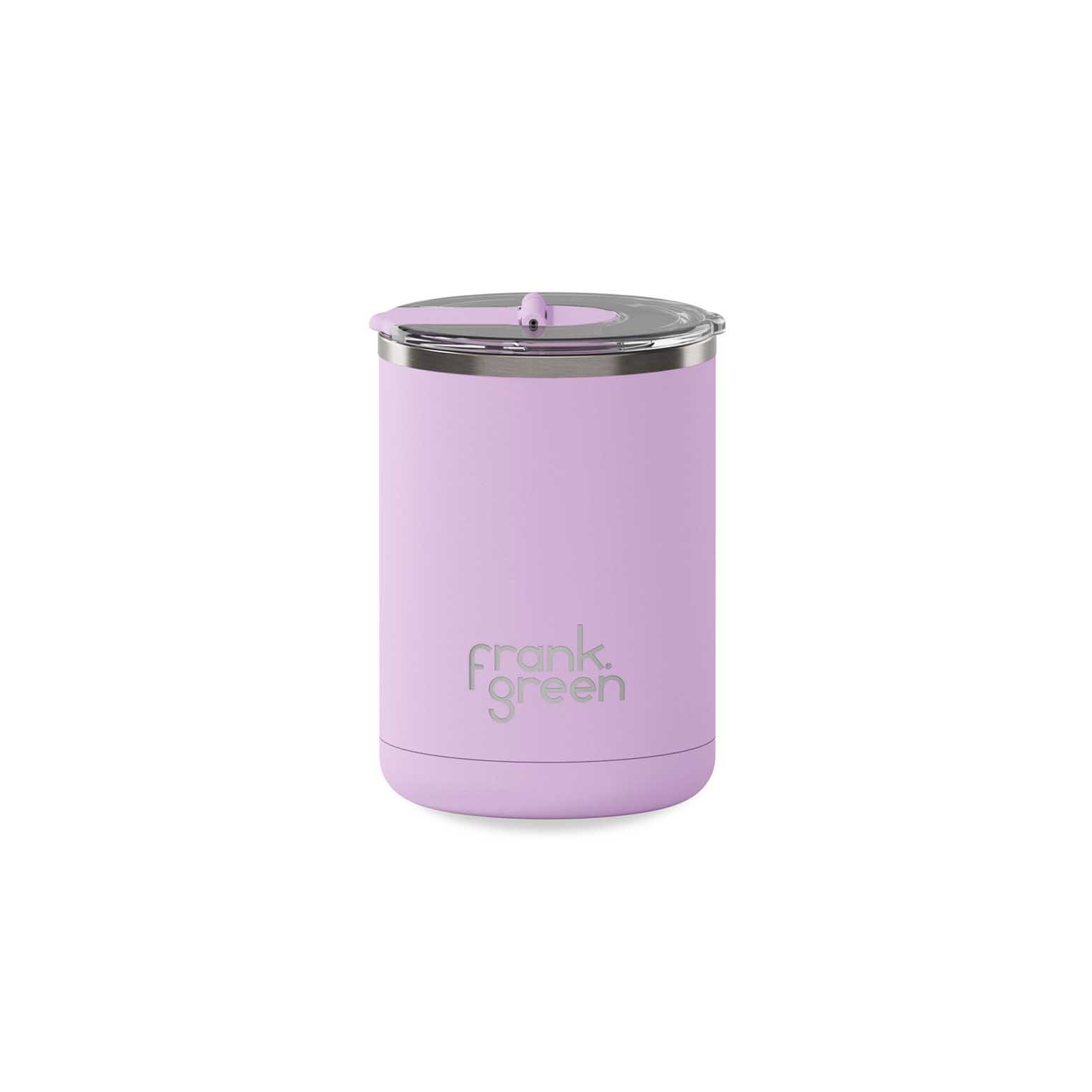 frank green 12oz S/Steel Cup With Screw Hinged Lid Lilac Haze